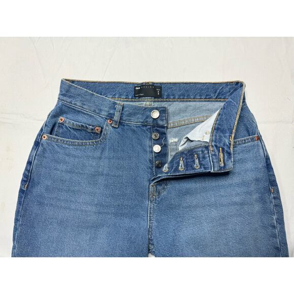 ASOS Design Women's High Rise Relaxed Button Fly Mom Jeans - Size 28x26 - Picture 5 of 7